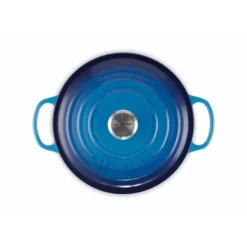 LE CREUSET Cocotte en fonte Ronde 24 cm Azur Signature New