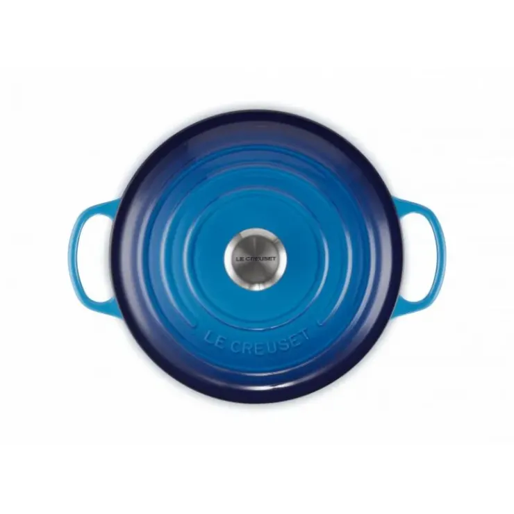 LE CREUSET Cocotte en fonte Ronde 24 cm Azur Signature New