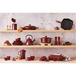 LE CREUSET Cocotte en Fonte Ronde 20 cm Garnet Bouton Doré Signature New