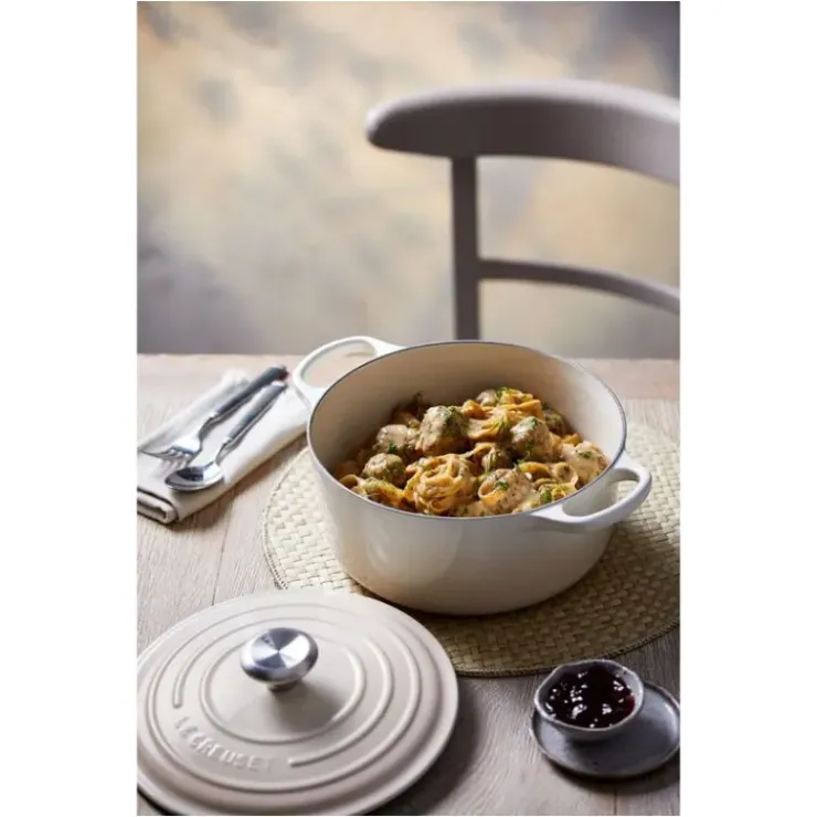 LE CREUSET Cocotte en fonte Ronde 24 cm Meringue Signature Best
