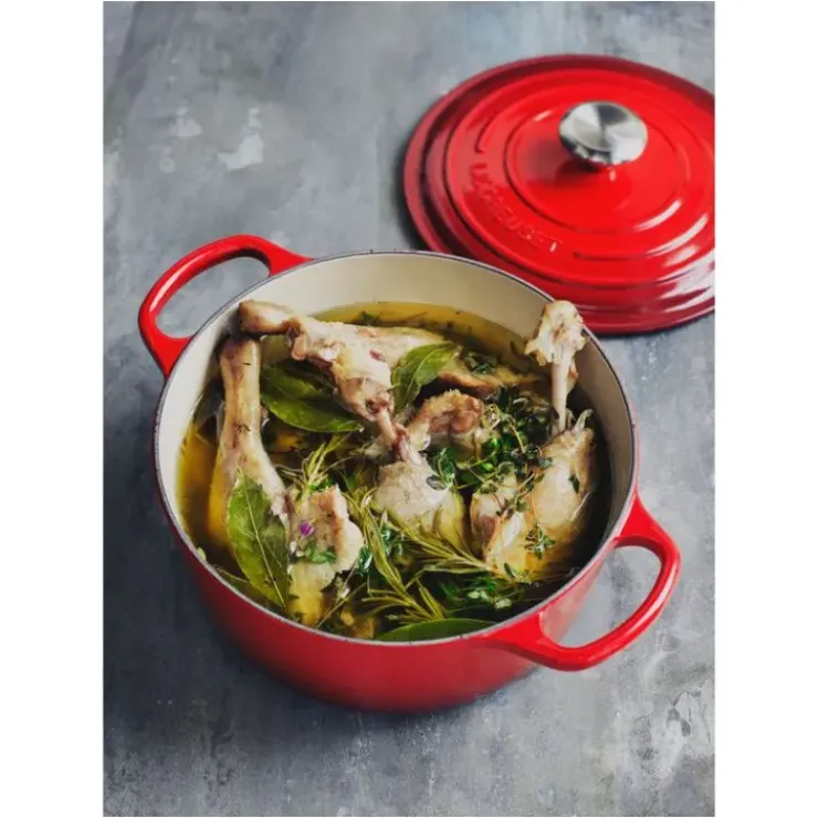 LE CREUSET Cocotte en Fonte Ronde 24 cm Cerise Signature Sale