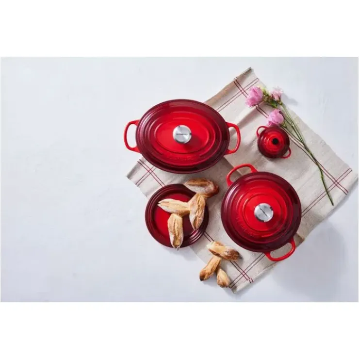LE CREUSET Cocotte en Fonte Ronde 28 cm Cerise Signature New