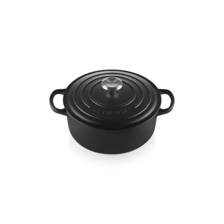 LE CREUSET Cocotte en Fonte Ronde 22 cm Noir mat Signature Clearance