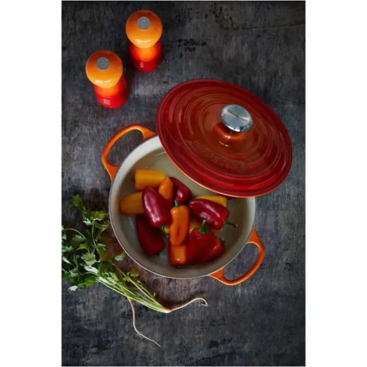 LE CREUSET Cocotte en Fonte Ronde 22 cm Volcanique Signature Sale