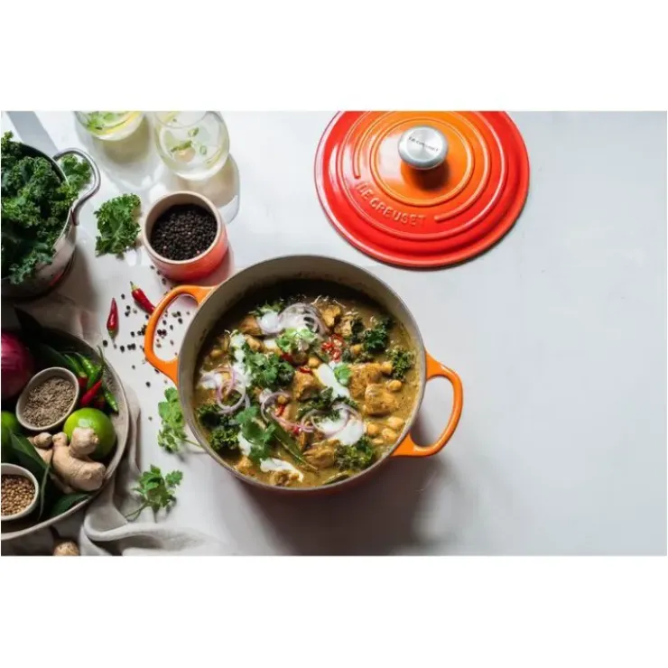 LE CREUSET Cocotte en Fonte Ronde 22 cm Volcanique Signature Sale