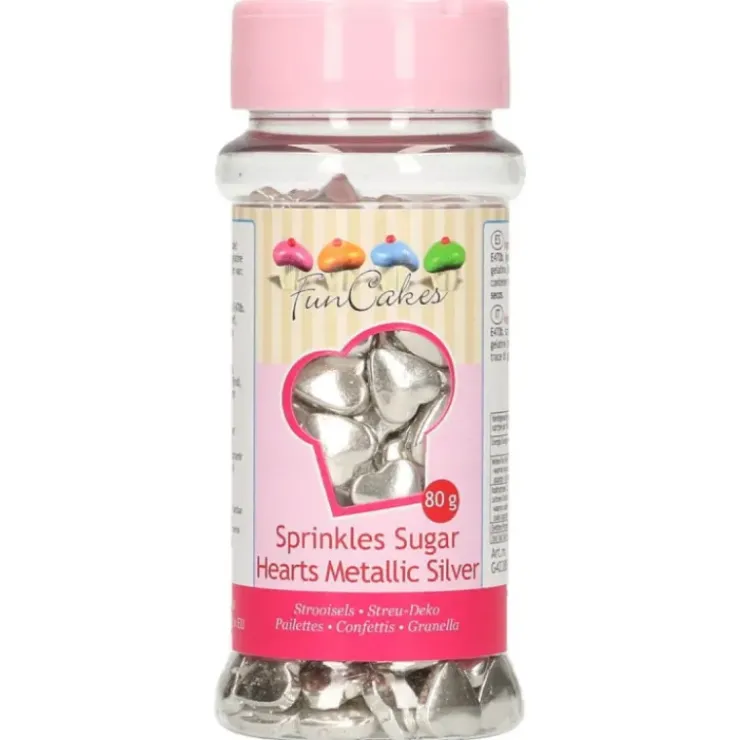 FUNCAKES Coeurs en sucre Argenté 80g Outlet