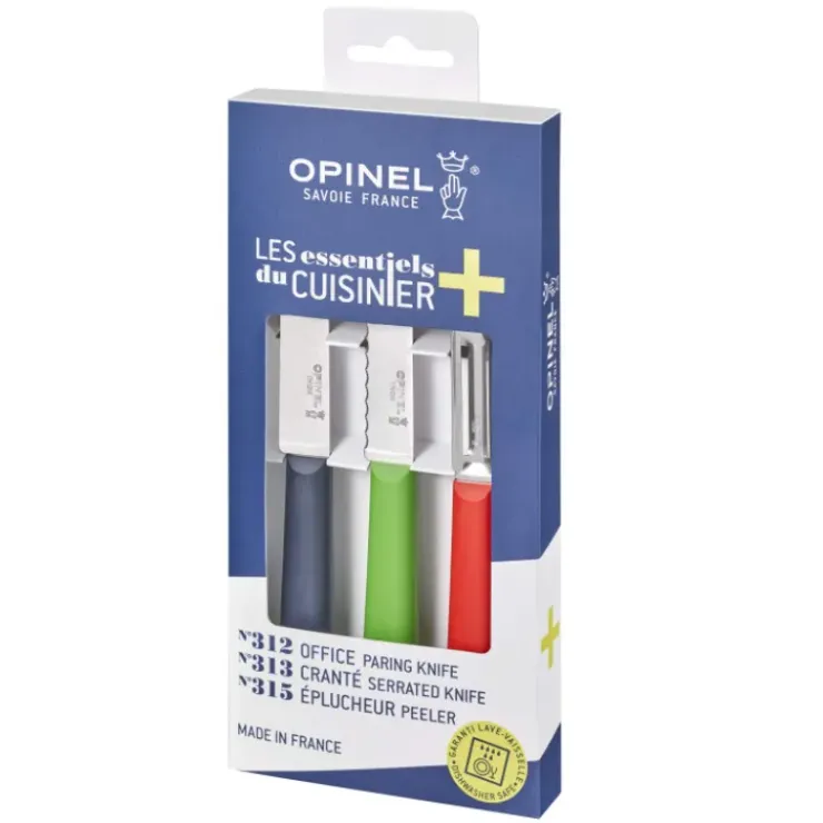 OPINEL Coffret 2 Couteaux de Cuisine et un Eplucheur Les Essentiels + Clearance