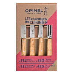 OPINEL Coffret 3 Couteaux de Cuisine et un Eplucheur Olivier Les Essentiels Sale