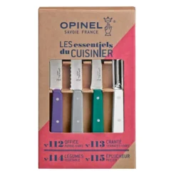 OPINEL Coffret 3 Couteaux de Cuisine et un Eplucheur Art Déco Les Essentiels Hot