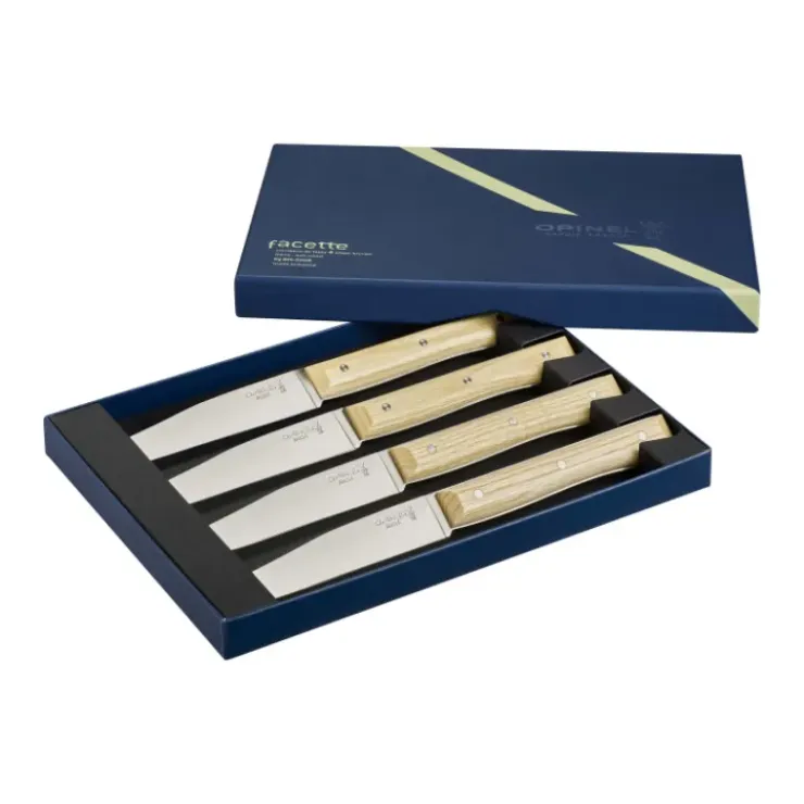 OPINEL Coffret 4 Couteaux de Table Olivier Facette