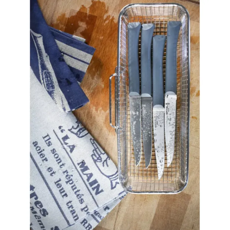 OPINEL Coffret 4 Couteaux de Table Anthracite Microdenté Bon Appétit + Hot
