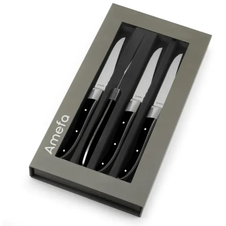 AMEFA Coffret 4 Couteaux Steak Royal Steak Noir 22,5 cm Best