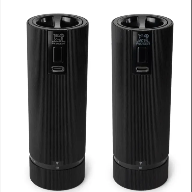 PEUGEOT Coffret 2 Moulins Electriques Sel & Poivre Noir Mat 15 cm Online