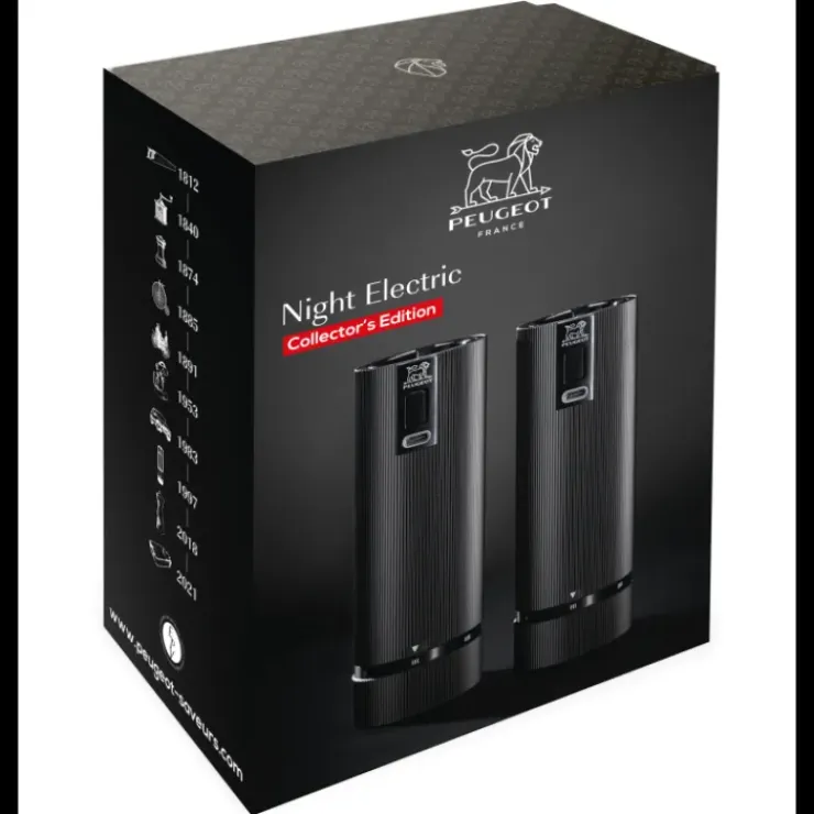 PEUGEOT Coffret 2 Moulins Electriques Sel & Poivre Noir Mat 15 cm Online