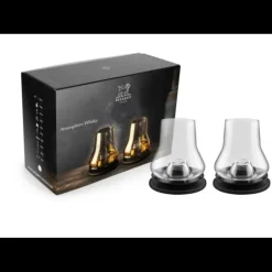 PEUGEOT Coffret 2 Verres à Whisky + 2 Socles Rafraichissants Hot