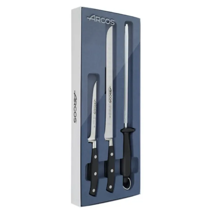 ARCOS Coffret Couteaux Spécial Jambon Riviera Noir (x3) Outlet