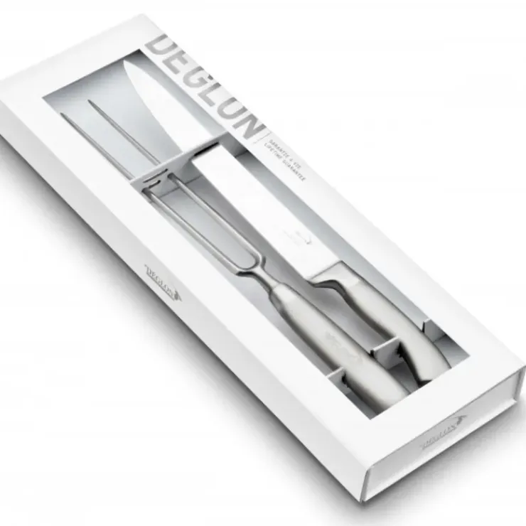DEGLON Coffret Découpe Viande Couteau à Découper 22 cm et Fourchette Diapason 21 cm Oryx Déglon