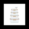 PEBBLY Coffret de 4 Boîtes de Conservation en Verre et Pompe de Mise Sous-Vide Clearance