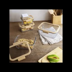 PEBBLY Coffret de 4 Boîtes de Conservation en Verre et Pompe de Mise Sous-Vide Clearance