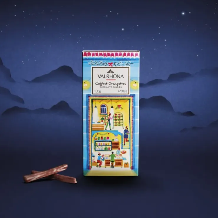 VALRHONA Coffret Orangettes Noël au Chocolat Noir 130 g Clearance