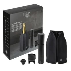 PEUGEOT Coffret Pompe à Vin et Champagne Double Manuelle ABS + Rafraichisseur Frizz Noir Sale