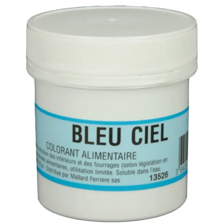 MALLARD FERRIERE Colorant alimentaire Bleu Ciel E133 Poudre Hydrosoluble 20g New