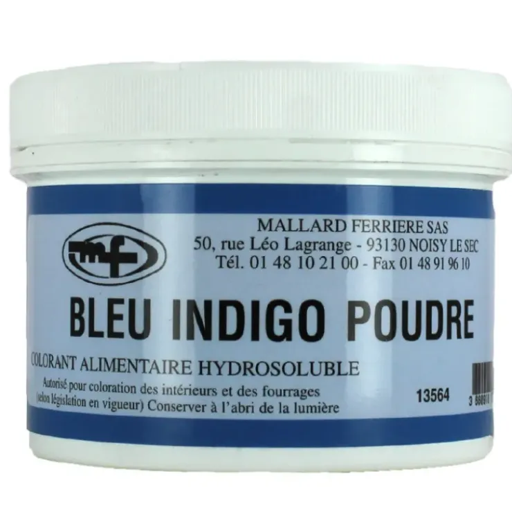 MALLARD FERRIERE Colorant alimentaire Bleu Indigo E132 Poudre Hydrosoluble 100g Outlet