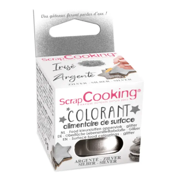 SCRAPCOOKING Colorant Alimentaire de Surface Irisé Argent 5 g Outlet
