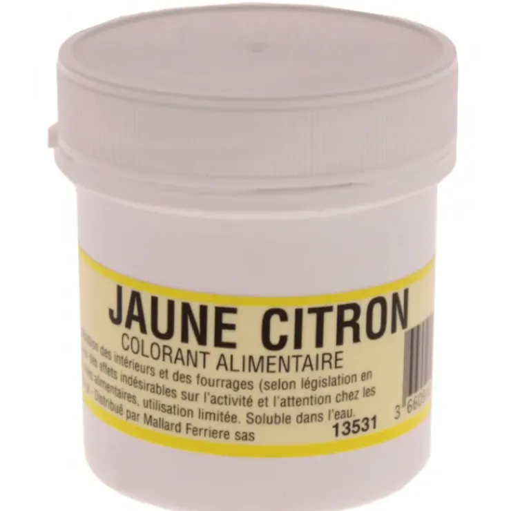 MALLARD FERRIERE Colorant alimentaire Jaune Citron E102 Poudre Hydrosoluble 20g Clearance