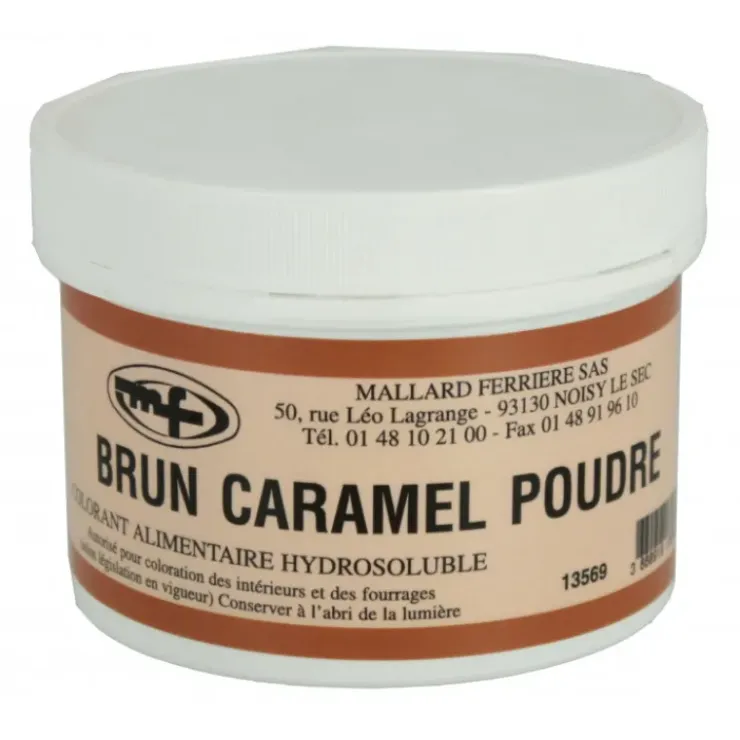 MALLARD FERRIERE Colorant alimentaire Marron Brun Caramel E102/E129/E151 Poudre Hydrosoluble 100g New