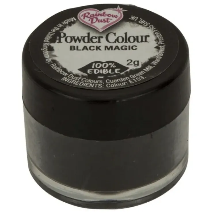 RAINBOW DUST Colorant Alimentaire Noir en Poudre Black Magic 2 g Hot