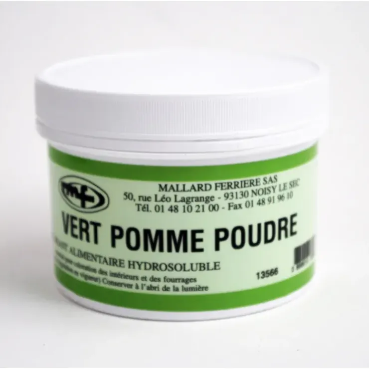 MALLARD FERRIERE Colorant alimentaire Vert Pomme E102/E131/E129 Poudre Hydrosoluble 100g Clearance