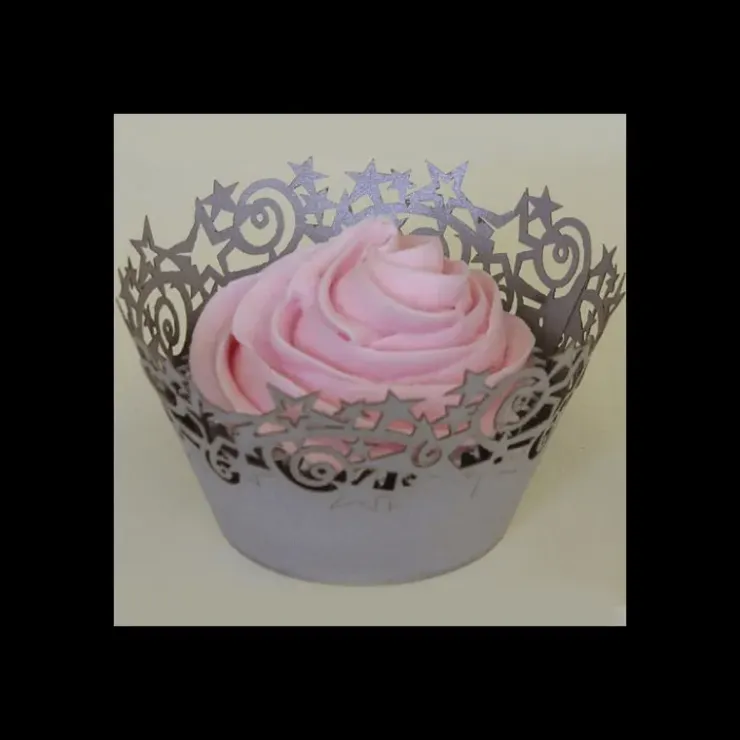 PME Contour Cupcakes Etoile Argenté (x12) Outlet