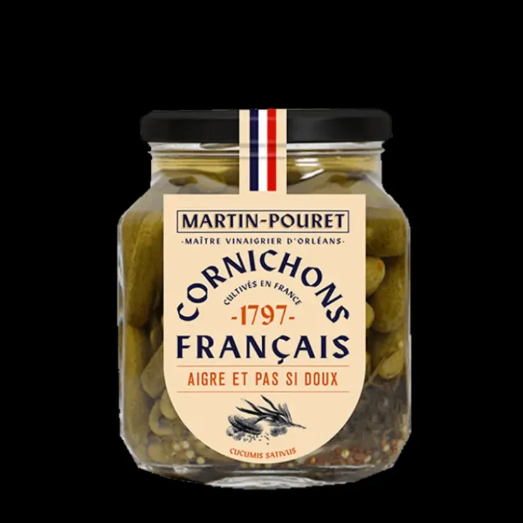 MARTIN POURET Cornichons Français Aigre Doux au Vinaigre d'Orléans 270g Clearance