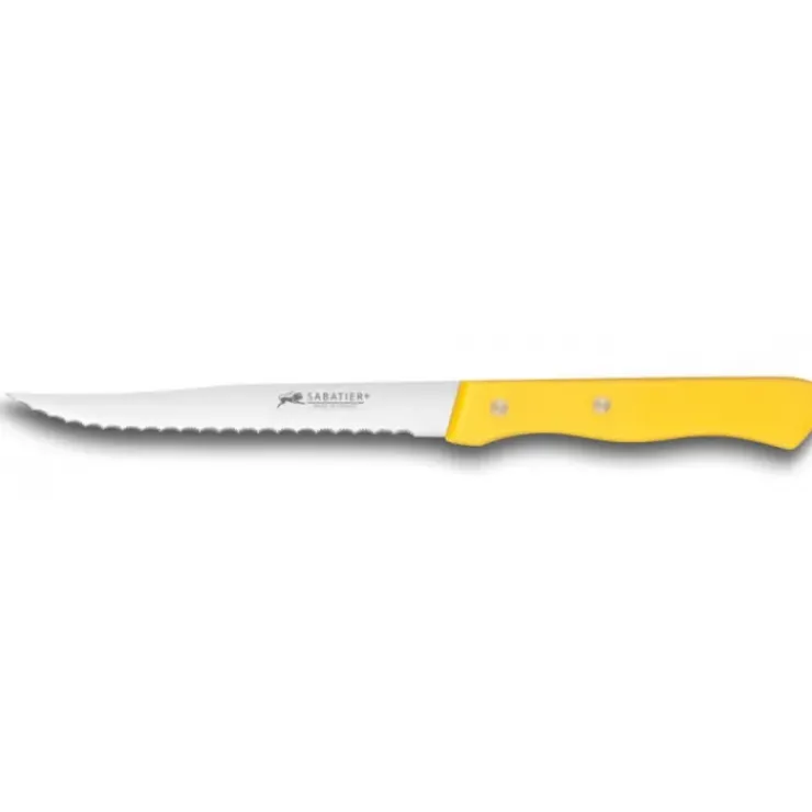SABATIER Couteau à Steak Cranté 11,5 cm Jaune Sale