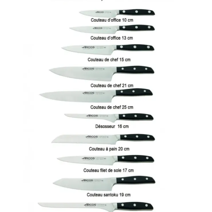 ARCOS Couteau d'Office 10 cm MANHATTAN Noir Discount
