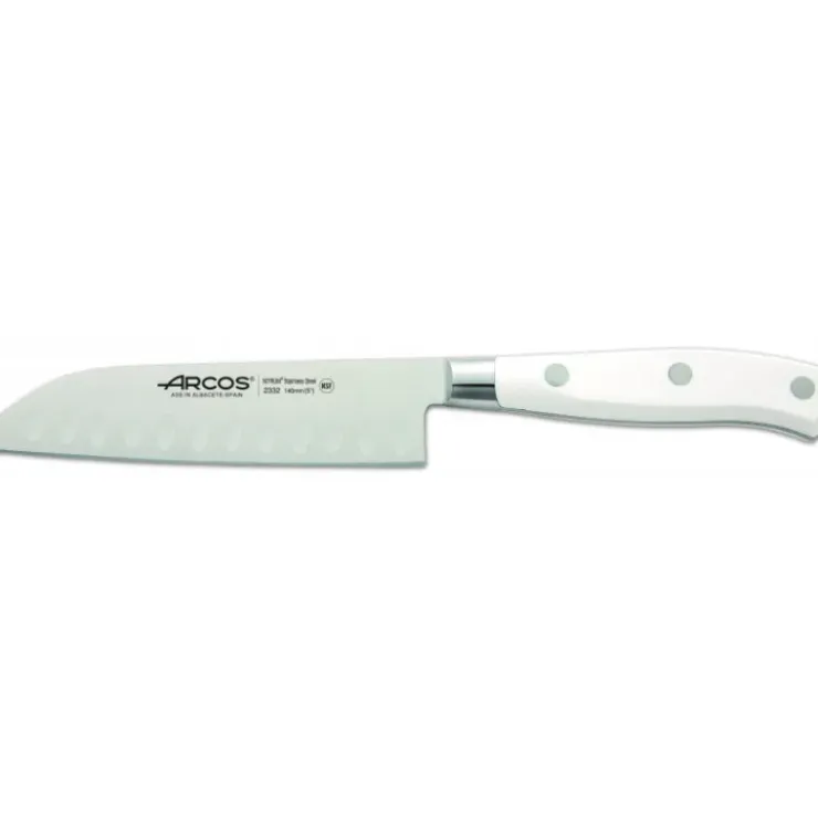 ARCOS Couteau Santoku alvéolé 14 cm RIVIERA blanc Discount