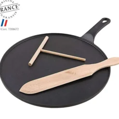 CHASSEUR Crêpière Fonte Émaillée 30 cm Noir avec Accessoires Online
