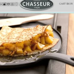 CHASSEUR Crêpière Fonte Émaillée 30 cm Noir avec Accessoires Online