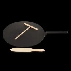 LE CREUSET Crêpière Fonte Émaillée 32 cm Noir avec Accessoires Outlet