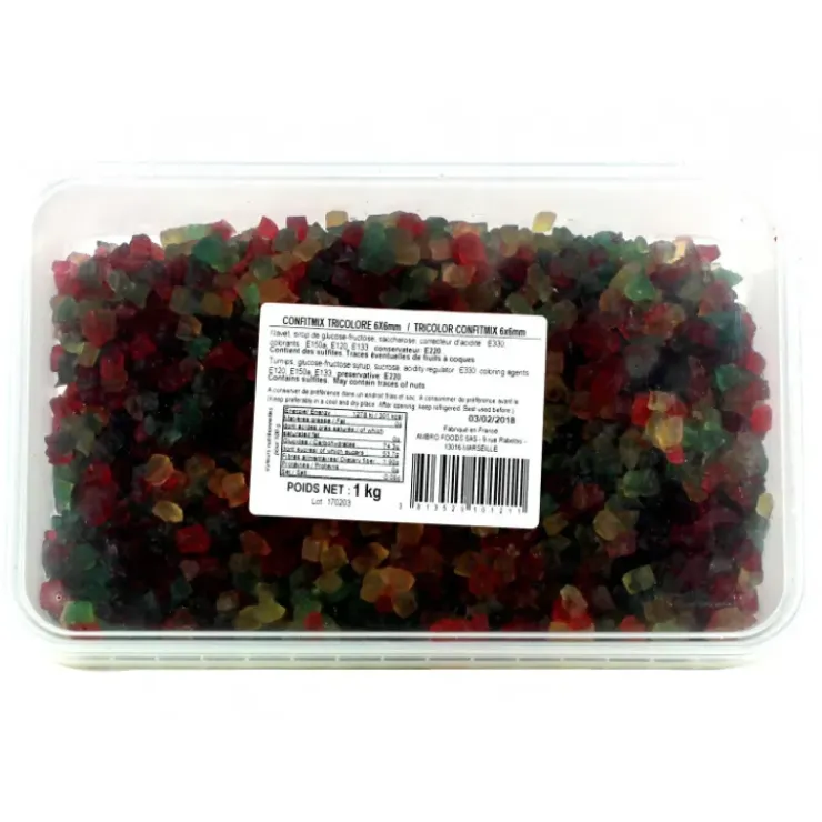 CUISINEADDICT Cubes de Fruits Confits tricolores 1kg Clearance