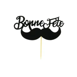 PATISDECOR Décor Bonne Fête Moustache sur Pic (x2) Patisdécor Hot
