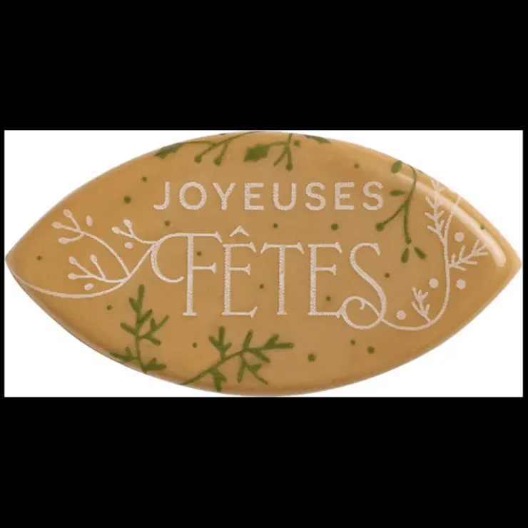 FLORENSUC Décor Chocolat Blond Feuilles Joyeuses Fêtes (x 84) Clearance