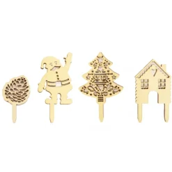SCRAPCOOKING Décor de Bûche en Bois (x4)