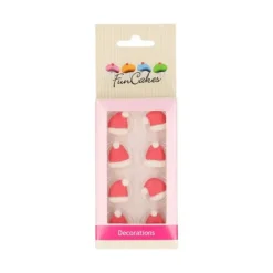 FUNCAKES Décor en Sucre Bonnet de Père Noël (x8) Best