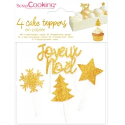 SCRAPCOOKING Décoration de bûche de Noël x 4 Outlet