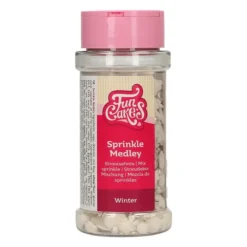 FUNCAKES Décoration en Sucre Mélange Hiver Blanc et Argenté 50 g Hot