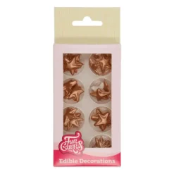 FUNCAKES Décoration Gâteau Etoiles Bronze en Pâte à Sucre (x24) Best