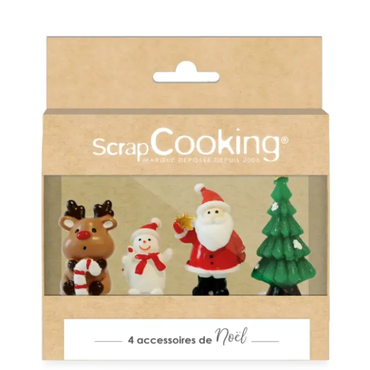 SCRAPCOOKING Décoration pour Gâteau Noël (x4) Outlet
