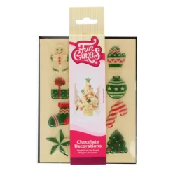 FUNCAKES Décors Chocolat Blanc Figures de Noël (x12) Outlet
